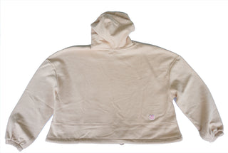 Hübscher rosa oversized Cropped Hoodie für Damen von 16sports, bequemes Sweatshirt mit lockerer Passform.
