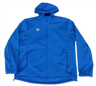 Unisex Softshell-Jacke von 16sports, langlebig und wasserabweisend, in Royalblau mit Fronttaschen und sportlichem Design