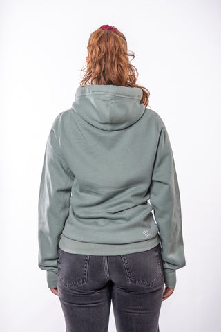 Unisex 16sports 1616 Cross Hoodie in Pistaziengrün, weicher Sweatshirt mit Cross-Design auf der Vorderseite, bequem und stylisch