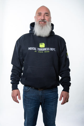 Graues 16sports Hoodie aus der Mental Toughness Dept. Signature Kollektion, bequemer Sweatshirt mit gedrucktem Logo.