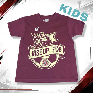 Kinder T-Shirt von 1616 x FCE mit "Rise Up" Druck, weiches Baumwollmaterial, bequemes Design, für Kinder, dunkelblau