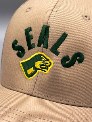 Beige NFS Cap mit Vollkappen-Design, flexible Passform und stylischem Look, ideal für den Alltag.
