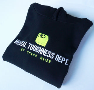 Graues 16sports Hoodie mit "Mental Toughness Dept." Aufdruck, bequemer Sweatshirt für mentale Stärke, modisch und angenehm zu tragen