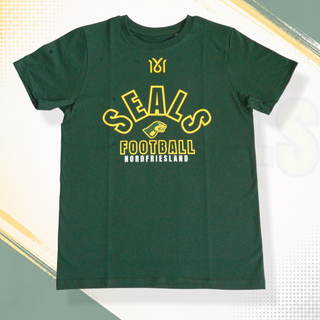 Kinder-T-Shirt von NFS, NF SEALS Essential, mit grüner Farbe und bequemer Passform, zeigt das Produktdetail in der Abbildung