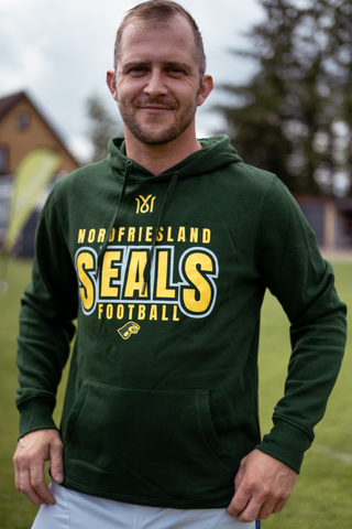 Grüner SEALS Essential Hoodie Sweatshirt von NFS, flauschiges Inneres, Kapuze mit Kordelzug und gerippte Bündchen, bequemes Design