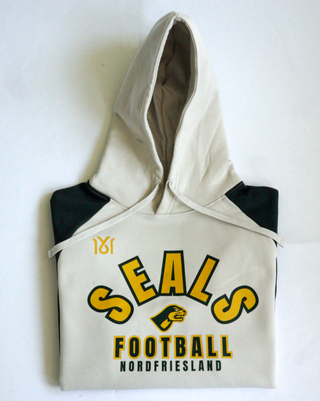Grüner NFS SEALS College Hoodie Sweatshirt mit Kapuze und Logo-Print vorne, bequeme unisex Freizeitkleidung
