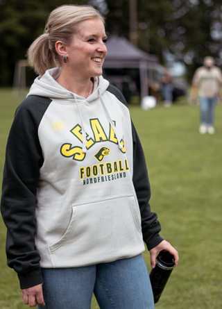 Grüner NFS SEALS College Hoodie Sweatshirt mit Kapuze und Kängurutaschen, sportlicher Freizeitlook