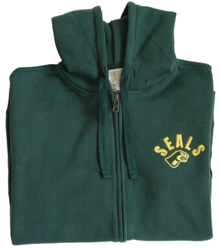 NFS SEALS Essential Zip Hoodie, grüner Kapuzenpullover mit Reißverschluss, bequemes Sweatshirt für sportlichen Stil